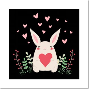 cute rabbit Posters and Art